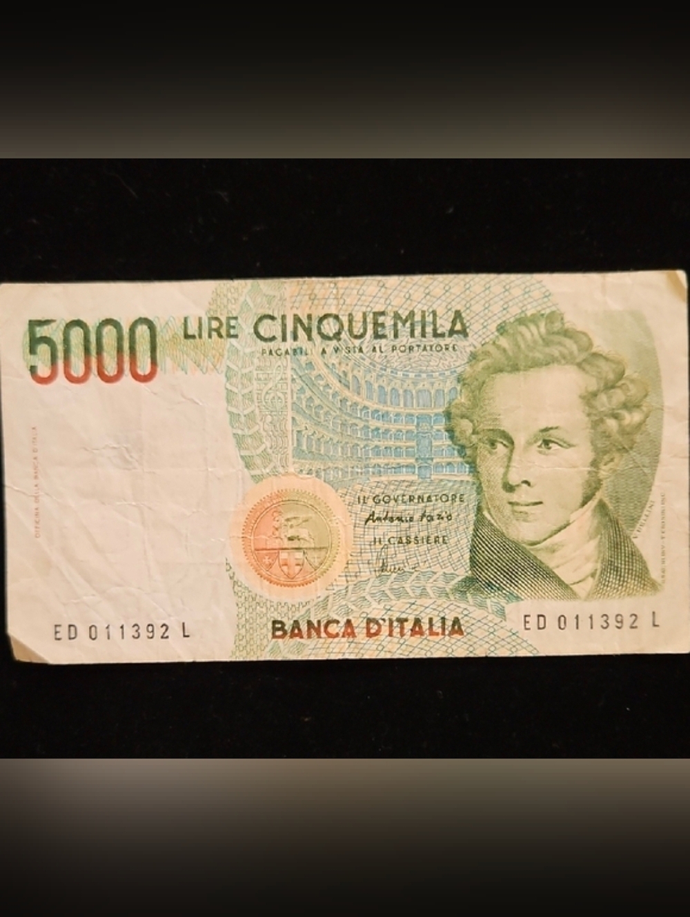 5000 Lire Italian Banknote 1985 - Collectible Keepsake